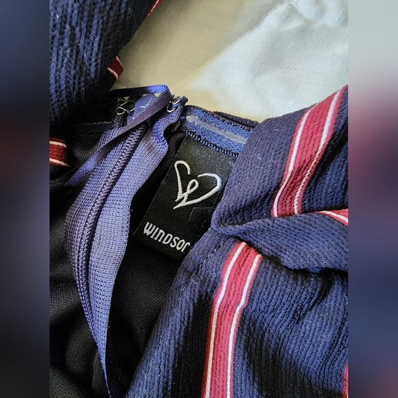 Windsor Navy Jumpsuit with Red and White Stripes (sz small) - Picture 5 of 10